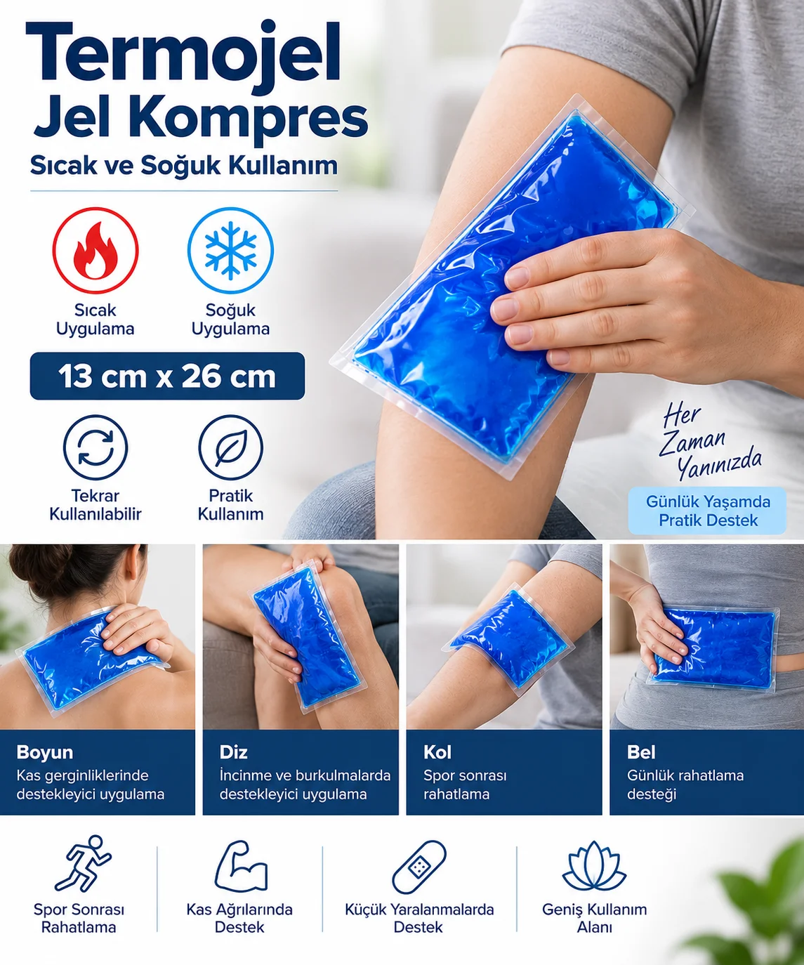 Termojel Soğuk-Sıcak Jel Kompres 13×26