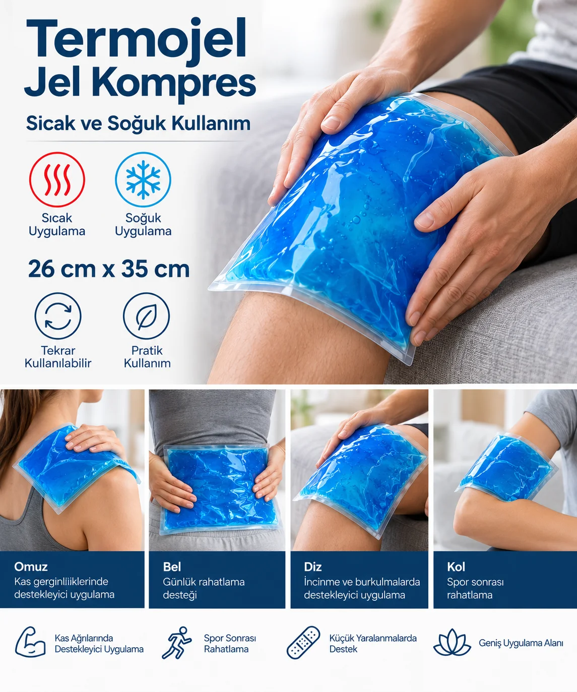Termojel Soğuk-Sıcak Jel Kompres 26×35